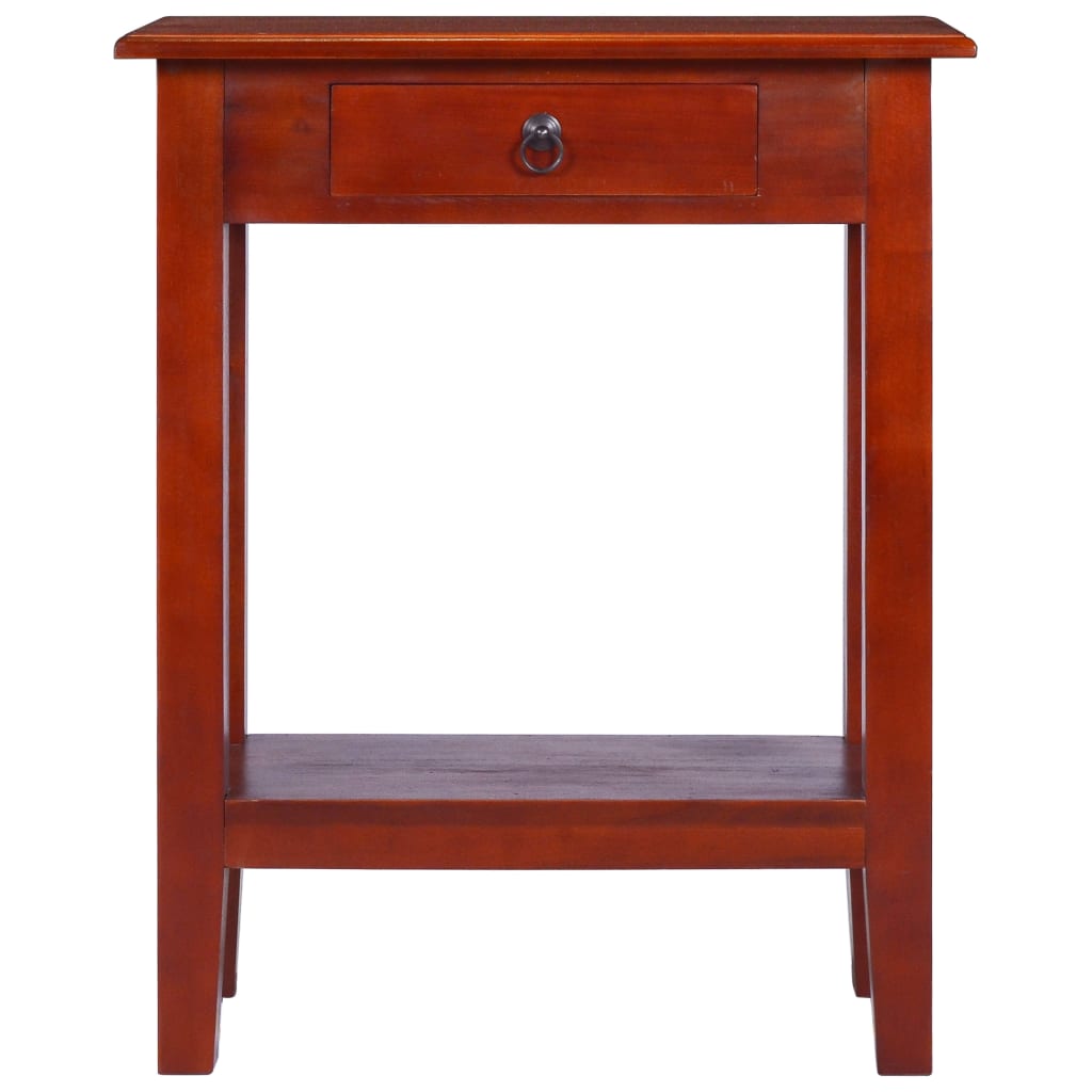 Mesa Consola Clásica De Madera Maciza Caoba Marrón 60x30x75cm_1