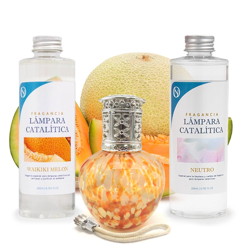 Pack Ahorro Lámpara Catalítica Drops Orange + Fragancia Waikiki Melon 200ml+ Limpiador Neutro 200ml + Mecha Repuesto_0