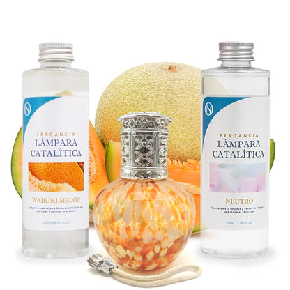 Pack Ahorro Lámpara Catalítica Drops Orange + Fragancia Waikiki Melon 200ml+ Limpiador Neutro 200ml + Mecha Repuesto_0