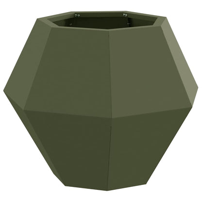 Jardinera 2 Uds. Verde Oliva 50 X 50 X 40 Cm Acero_4