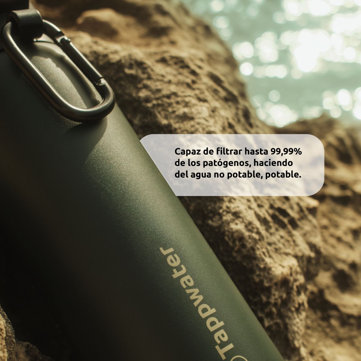 Garrafa com filtro purificador BottlePro Adventure TappWater 740ml