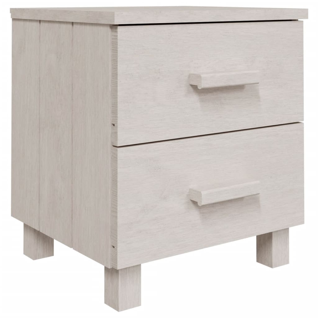 Mesita De Noche Hamar Madera Pino Maciza Blanco 40x35x44,5 Cm_0