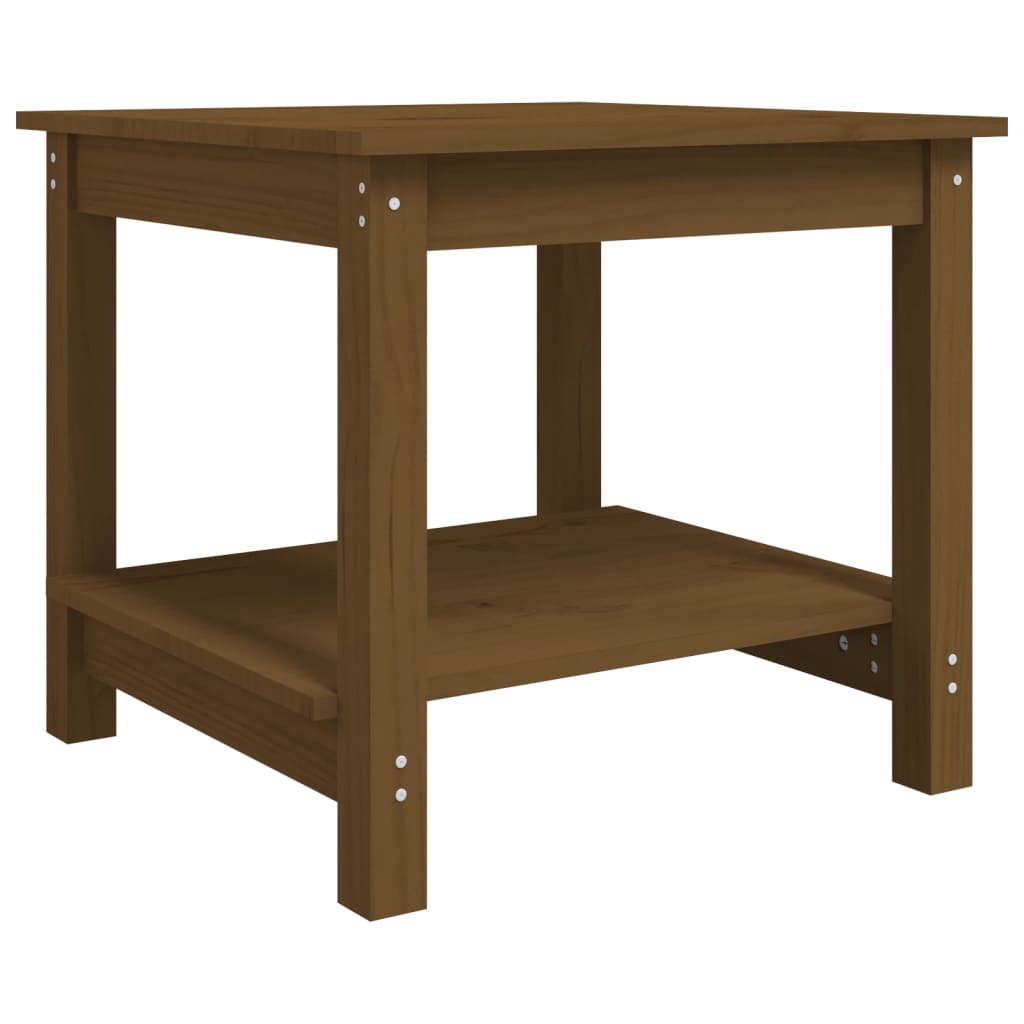 Mesa De Centro Madera Maciza De Pino Marrón Miel 50x50x45 Cm_0