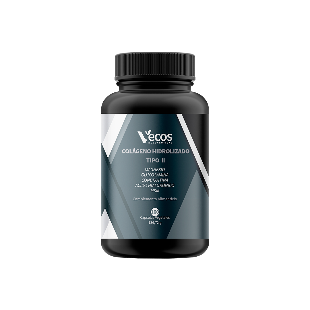Colágeno Tipo II VECOS (160 cápsulas) | Dolor, Rigidez y Movilidad de Articulaciones | Glucosamina, Condroitina, MSM_0