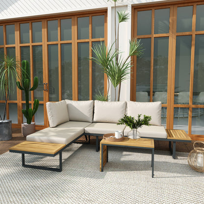 Outsunny Conjunto De Muebles Jardín Exterior Con 2 Sofás De 3 Plazas Gris_1