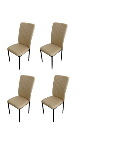 Pack De 4 Sillas Md-trenton Tapizadas En Tejido Beige Arena, 100cm(alto) 36cm(ancho) 55cm(_3