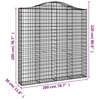 Cestas De Gaviones 3 Uds Forma De Arco Hierro 200x30x200/220 Cm_5