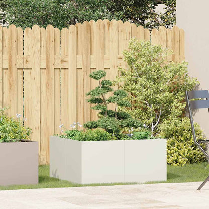 Jardinera De Acero Laminado En Frío Blanco 80x80x40 Cm_2