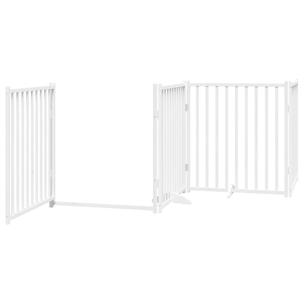 Vidaxl Puerta De Perros Plegable 12 Paneles Madera Álamo Blanca 960 Cm_3