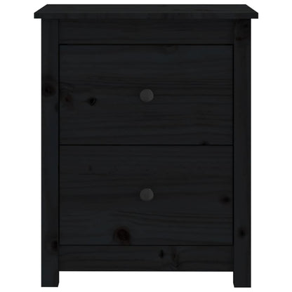 Mesitas De Noche 2 Uds Madera Maciza De Pino Negra 50x35x61,5cm_2