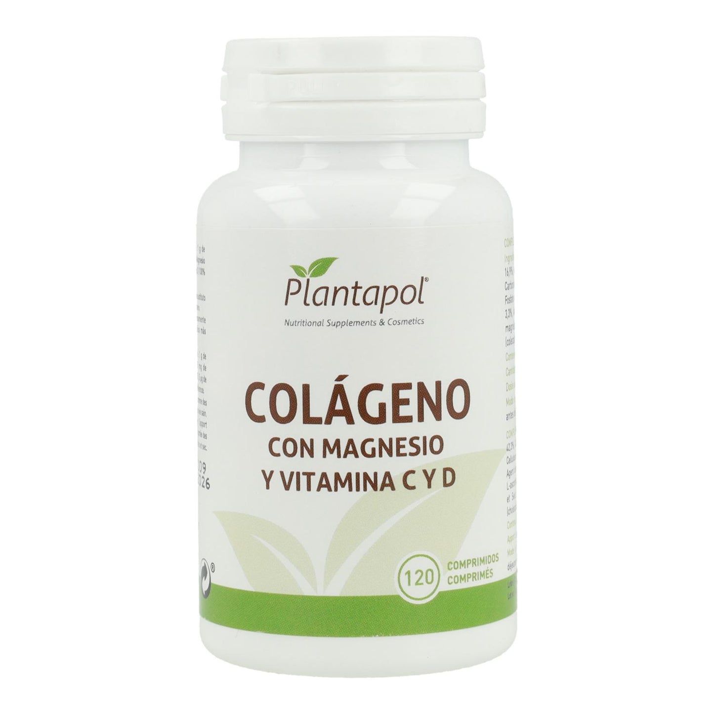 Colagénio com magnésio, vitamina C e D Plantapol 120 comprimidos