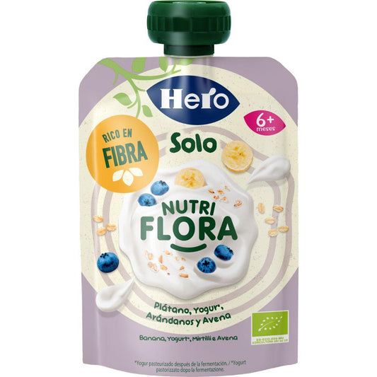 Nutri Flora Sabor Banana, Mirtilo, Iogurte e Aveia Saquetas 100g Hero Solo