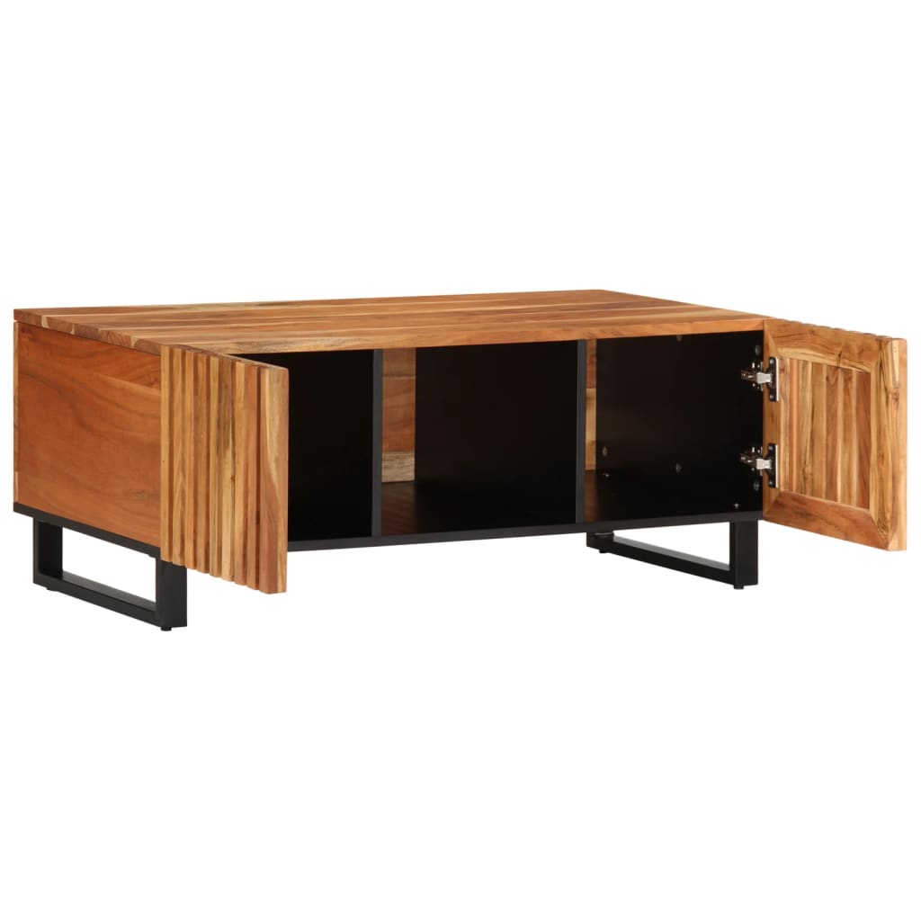 Mesa De Centro De Madera Maciza De Acacia 100x55x40 Cm_3