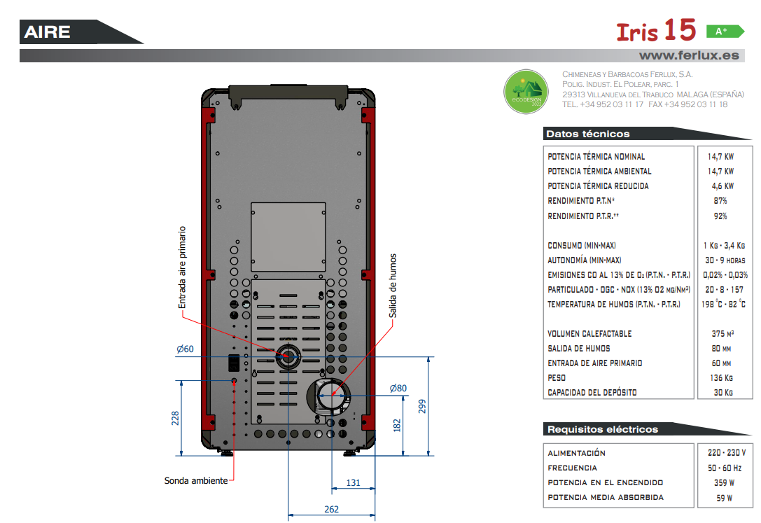 Bricosol Estufa De Pellets Iris 15 Blanco Perla De Ferlux_4