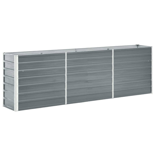 Arriate Elevado De Jardín Acero Galvanizado Gris 240x40x77 Cm_0