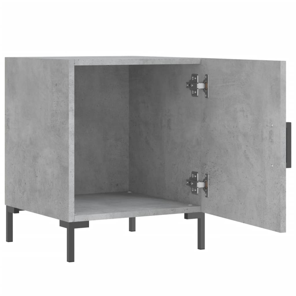 Mesita De Noche Madera De Ingeniería Gris Hormigón 40x40x50 Cm_1