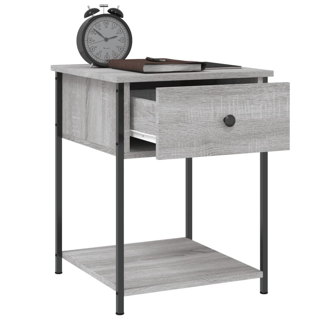 Mesita De Noche Madera De Ingeniería Gris Sonoma 44x45x58 Cm_2