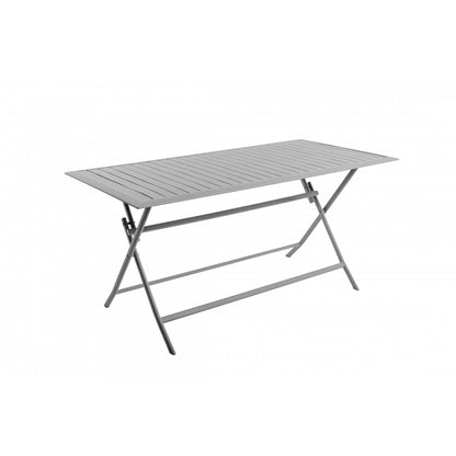 Mesa De Jardín Rectangular Plegable 4 Personas Gris 150x75x71cm- Mobiliario De Jardín_0
