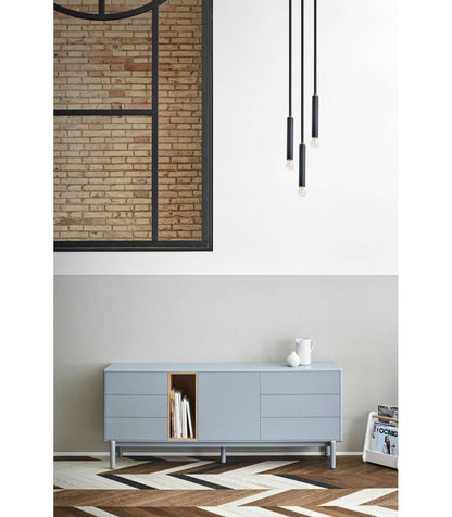 Mueble Aparador Para Comedor Modelo Corvo 1 Puerta 6 Cajones Acabado Gris Perla, 40cm(anch_5