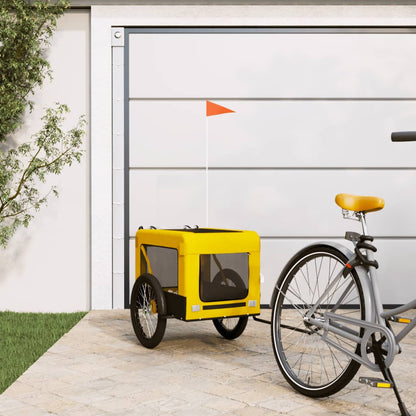 Remolque Bicicleta Mascotas Hierro Tela Oxford Amarillo Negro_1