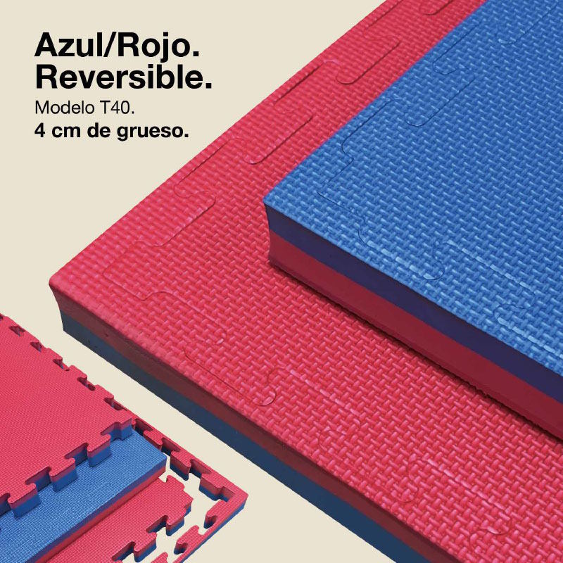 Jowy Tatami Puzzle 4cm 100x100cm – Superficie T Azul/rojo_0