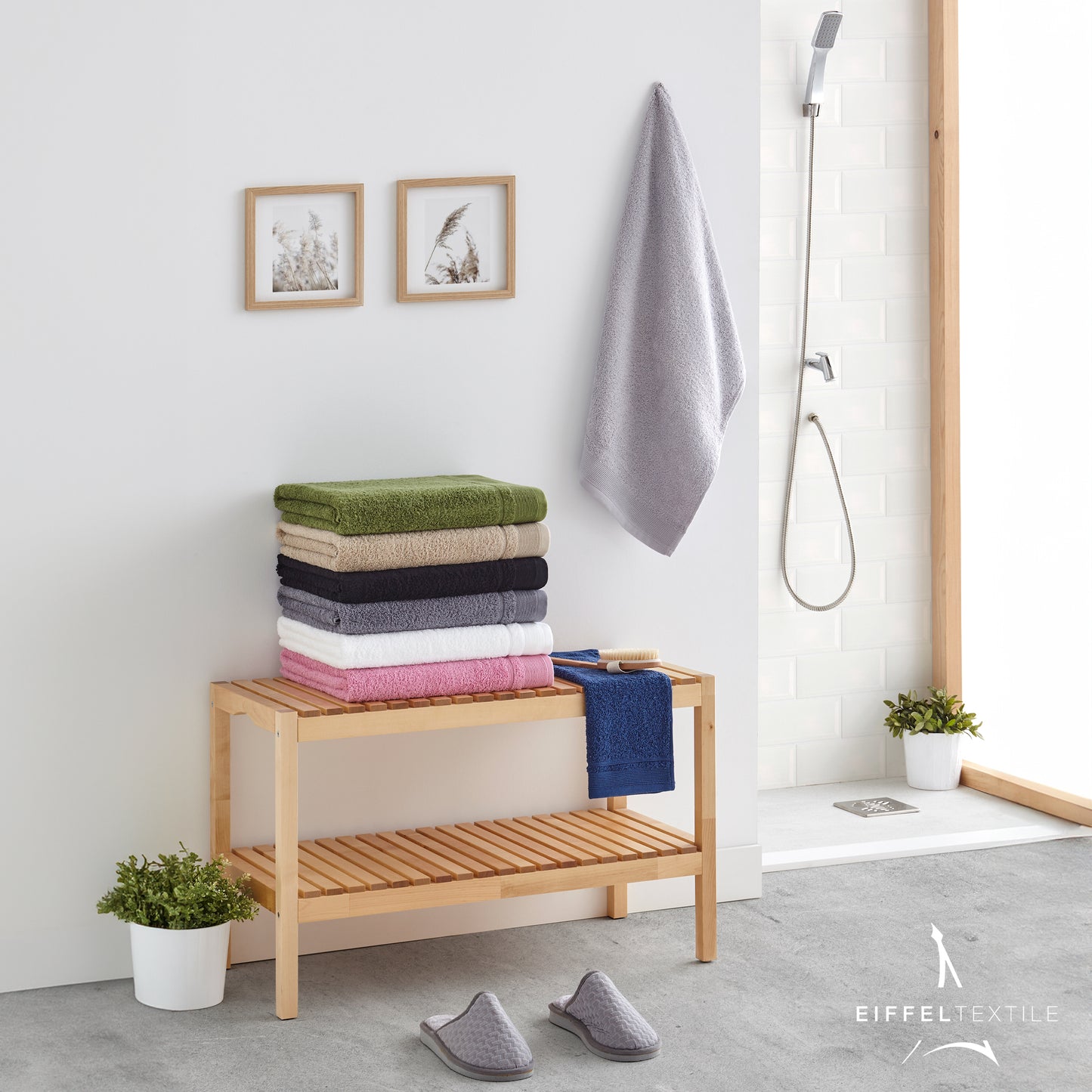 Juego De Toallas De Baño 3 Piezas: Tocador, Lavabo Y Sabana - 100% Algodón, 500 Gr Gris Claro_5