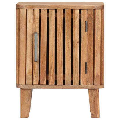 Mesita De Noche De Madera Maciza De Acacia 40x30x50 Cm_0