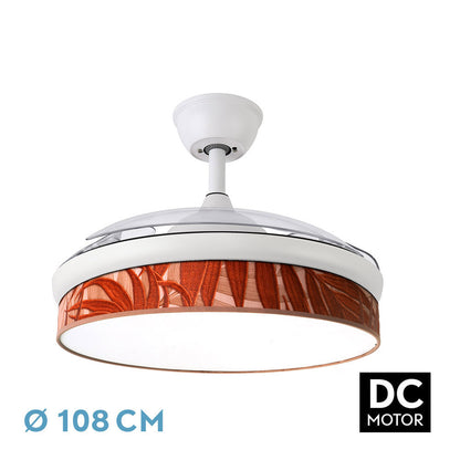 Ventilador Dc Moda 72w Blanco/hoja Caldera 108d 3aspas 7200lm 3000k,4000k,6000k Remoto+memoria+temporizador_0