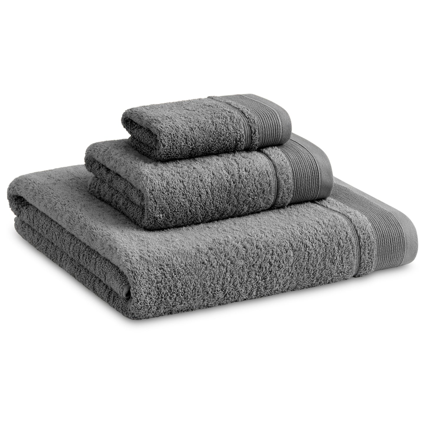 Juego De Toallas De Baño 3 Piezas: Tocador, Lavabo Y Sabana - 100% Algodón, 500 Gr Gris Oscuro_0