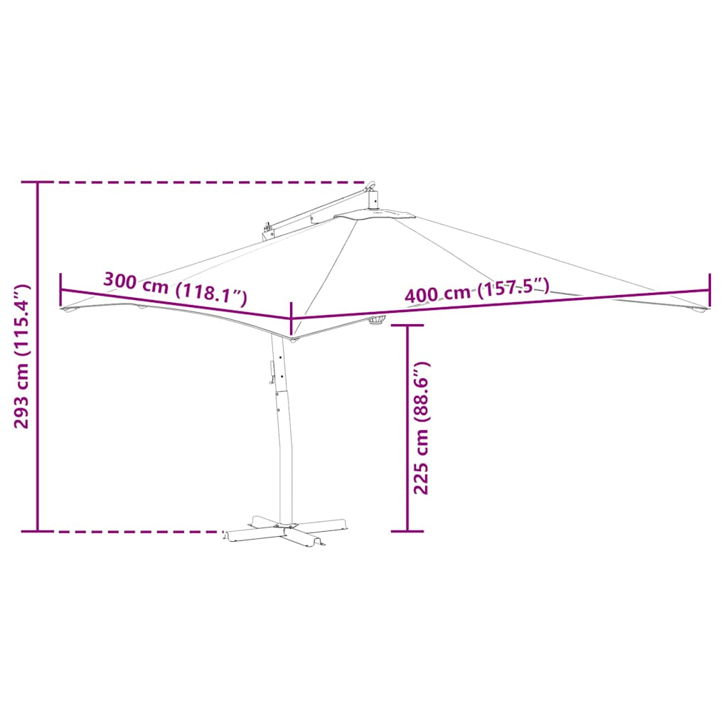 Vidaxl Sombrilla Jardín Voladiza Palo De Madera Antracita 400x300 Cm_2