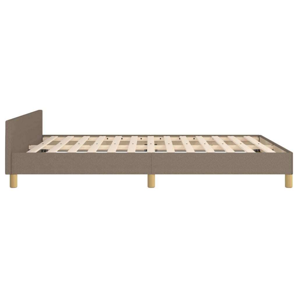 Estructura De Cama Con Cabecero De Tela Gris Taupe 140x200 Cm / Vetonek_0
