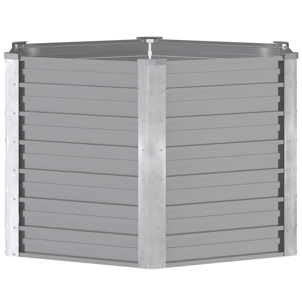Arriate De Jardín De Acero Galvanizado Gris 129x129x77 Cm_4