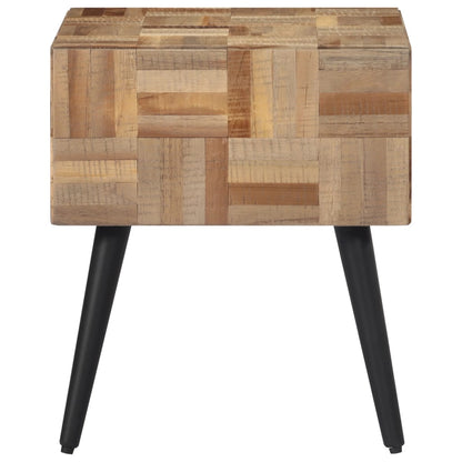 Mesa Auxiliar Teca Reciclada Maciza 40x40x45 Cm_2