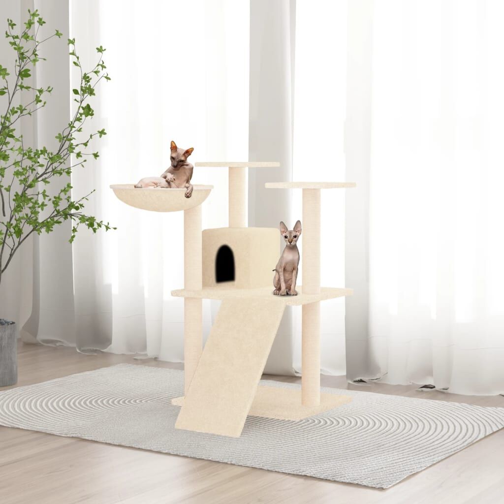 Vidaxl Rascador Para Gatos Con Postes De Sisal Color Crema 83 Cm_1