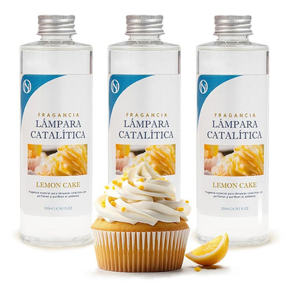 Pack 3x Fragancia Lámpara Catalítica 200ml: Aroma Lemon Cake - Disfruta Tu Aroma Favorito Durante Más Tiempo_0
