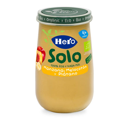 Maçã, Pêssego e Banana Biológica Pote 190 g - Hero Baby