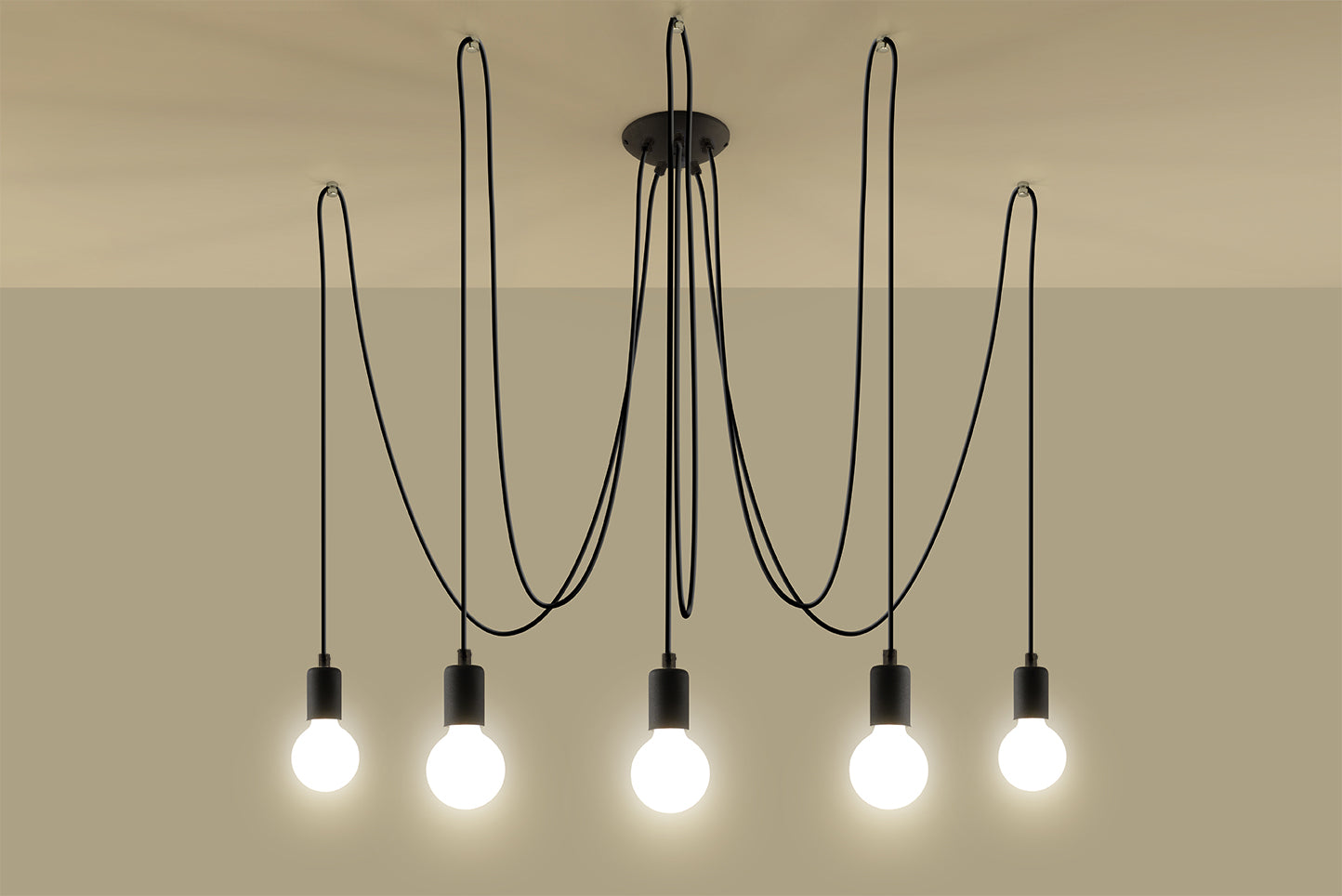 Lámpara Suspendida Edison 5 Negro, E27_4