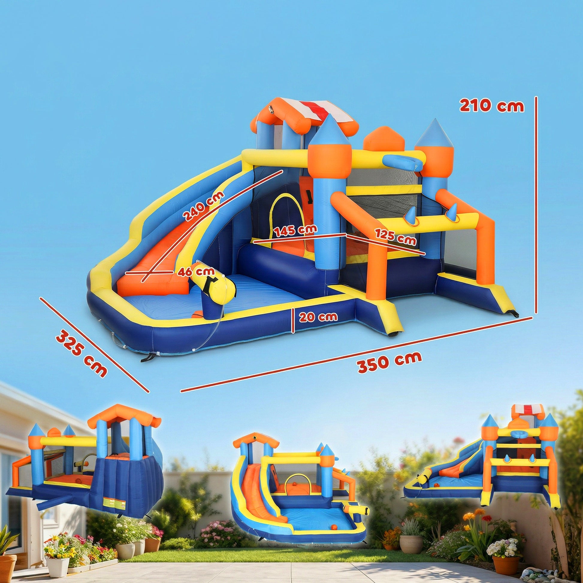 Aiyaplay Castillo Hinchable Acuático 8 En 1 Con Soplador 550w Tobogán Trampolín_2