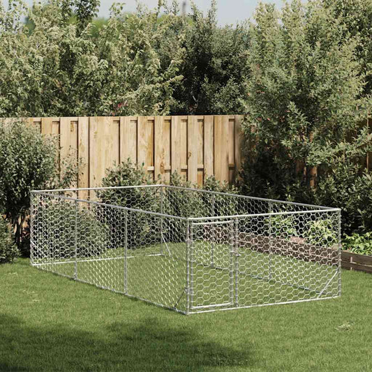 Caseta Para Perros De Exterior Con Puerta 2x4x1 M De Acero Galvanizado_0
