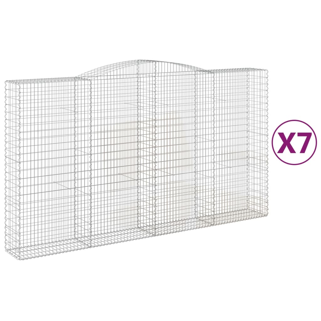 Cestas De Gaviones 7 Uds Forma De Arco Hierro 400x50x220/240 Cm_0