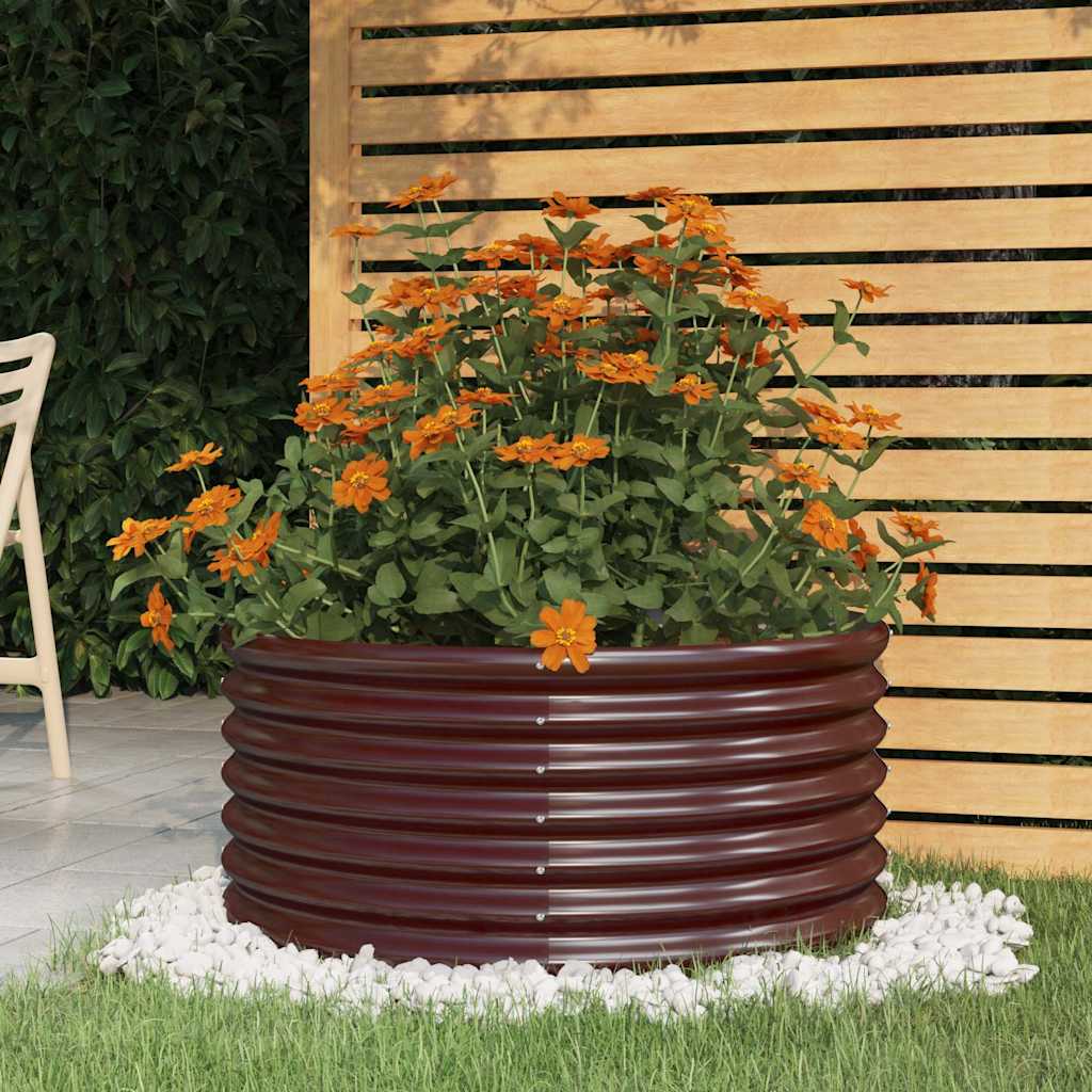 Jardinera De Acero Galvanizado Marrón 80x80x36 Cm_1