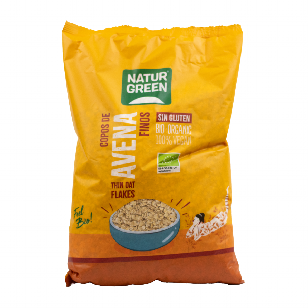 Flocos de Aveia Fina Biológica NaturGreen Sem Glúten, 1 Kg