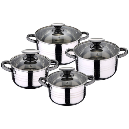 Bateria 8pc Acero Inoxidable Apta Para Inducción Colección Hita_0