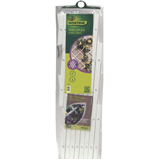 Treliça extensível em PVC 0,5x1,5 m branca Trelliflex Nortene