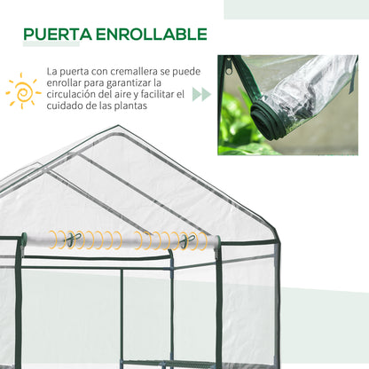 Invernadero Transparente Outsunny Transparente Y Verde 143x143x195cm_5