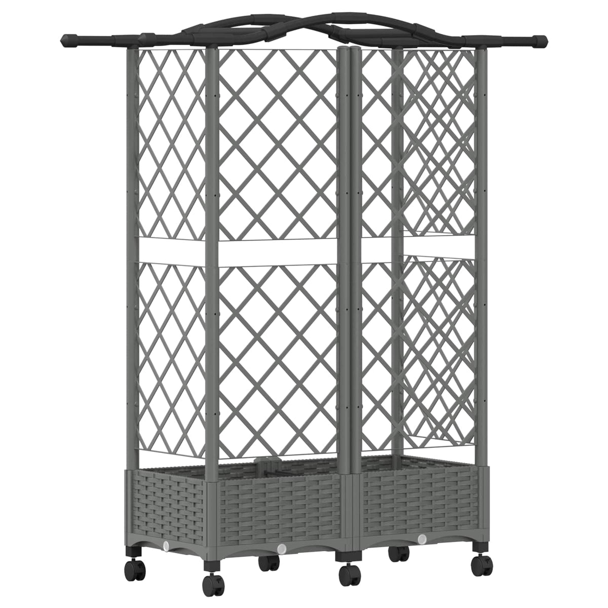 Cama Elevada Con Trellis Y Techo Gris Claro 124 X 40 X 129 Cm_4