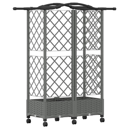 Cama Elevada Con Trellis Y Techo Gris Claro 124 X 40 X 129 Cm_4