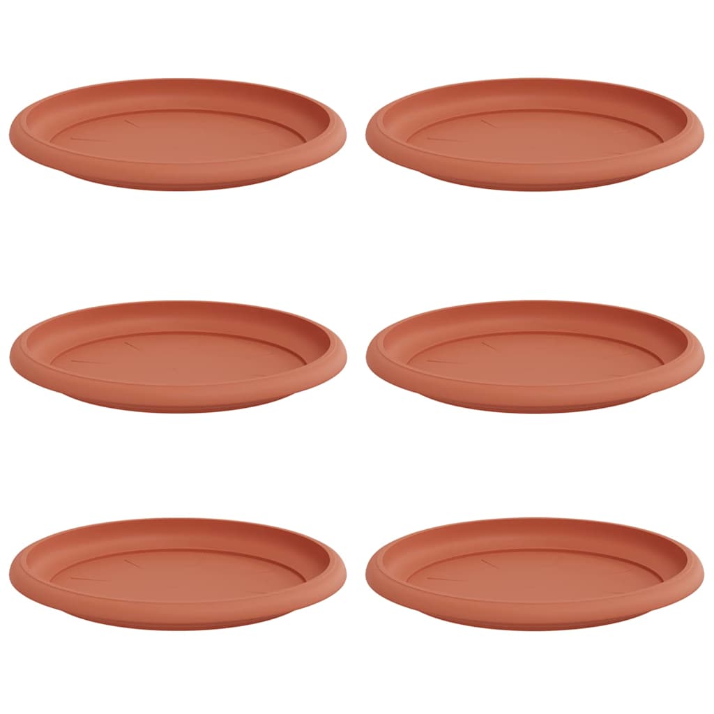 Bandeja Redonda Para Flores 6 Uds. Rojo Ladrillo Ø 19 X 2 Cm_0