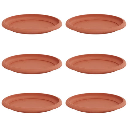 Bandeja Redonda Para Flores 6 Uds. Rojo Ladrillo Ø 19 X 2 Cm_0