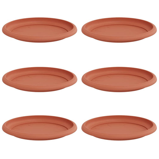 Bandeja Redonda Para Flores 6 Uds. Rojo Ladrillo Ø 19 X 2 Cm_0